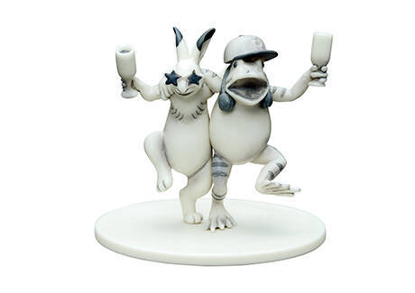 鳥獣戯画の新フィギュア！現代人の行動を国宝のウサギとカエルが再現「いまどき鳥獣戯画」