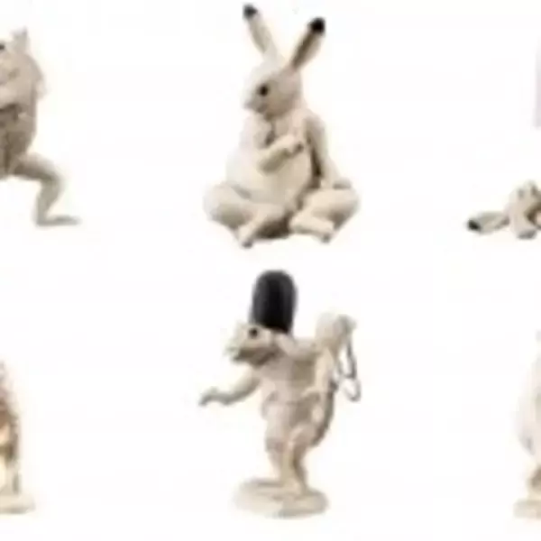 「鳥獣戯画の新フィギュア！現代人の行動を国宝のウサギとカエルが再現「いまどき鳥獣戯画」」の画像