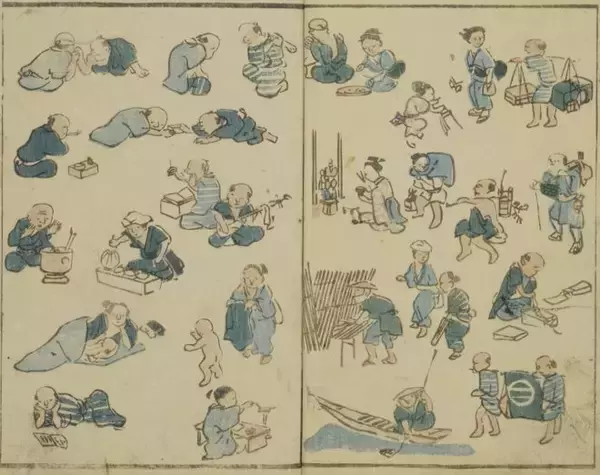 「可愛いタッチにほっこり！江戸時代の職業や庶民の暮らしぶりを描いた絵手本「諸職人物画譜」」の画像