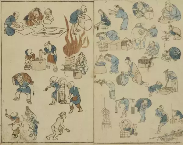 「可愛いタッチにほっこり！江戸時代の職業や庶民の暮らしぶりを描いた絵手本「諸職人物画譜」」の画像