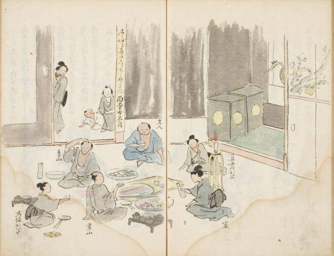 呑んでばっかwww 江戸時代の下級武士のリアルな暮らしを記した貴重な絵日記「石城日記」