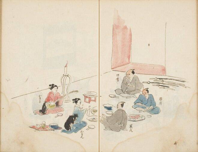 呑んでばっかwww 江戸時代の下級武士のリアルな暮らしを記した貴重な絵日記「石城日記」