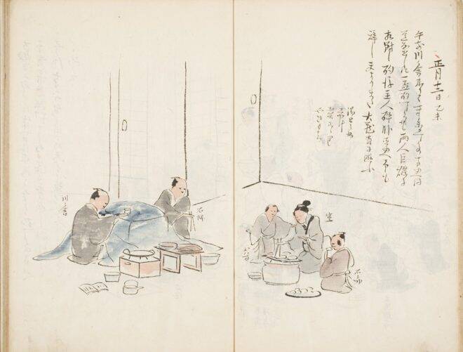 呑んでばっかwww 江戸時代の下級武士のリアルな暮らしを記した貴重な絵日記「石城日記」