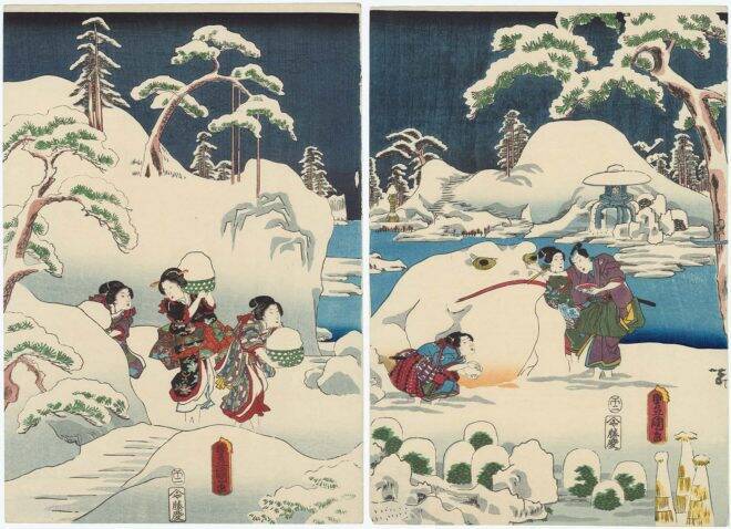 雪の日、お江戸の人はどうしてた？浮世絵で江戸時代にタイムトリップ：パート１