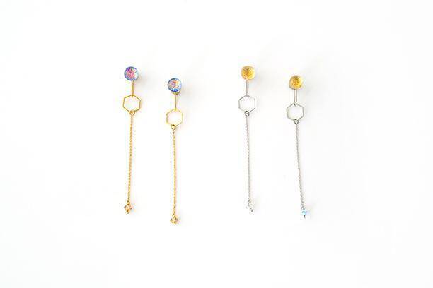 ちはやぶる…百人一首の歌をイメージした京ガラスのイヤリングが素敵！