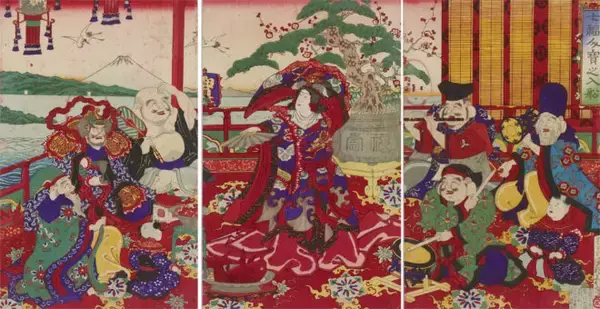 「歌川国芳やめぇwww 七福神の福禄寿の頭をネタにした「福禄寿あたまのたわむれ」が最高すぎる！」の画像