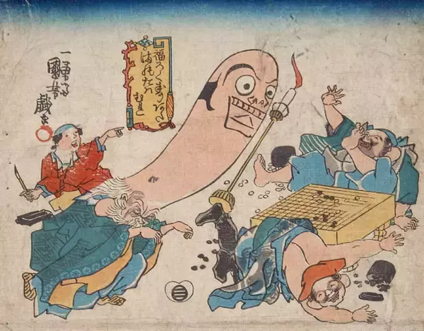 「歌川国芳やめぇwww 七福神の福禄寿の頭をネタにした「福禄寿あたまのたわむれ」が最高すぎる！」の画像