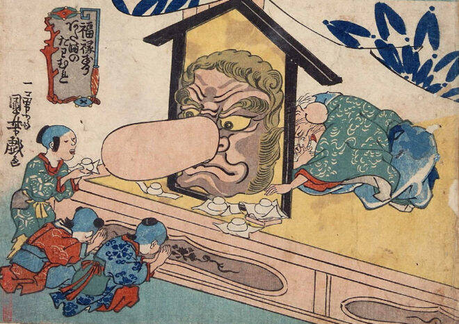 歌川国芳やめぇwww 七福神の福禄寿の頭をネタにした「福禄寿あたまのたわむれ」が最高すぎる！