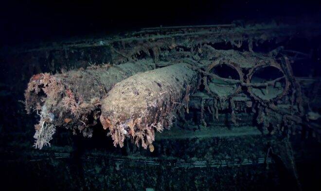 【映像】昭和18年に撃沈された旧日本軍の軽巡洋艦「神通」が海底で発見される！