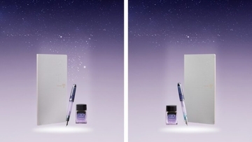 プラス×セーラー万年筆コラボ！“夢宵（ゆめよい）”がテーマの万年筆とノート、ボトルインクセットが発売