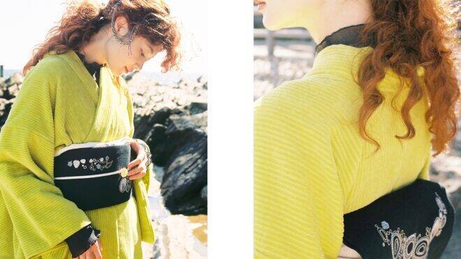 KIMONO by NADESHIKO 2023年秋冬コレクションで愛媛県今治市の名産「今治タオル」の生地を使用した着物が登場