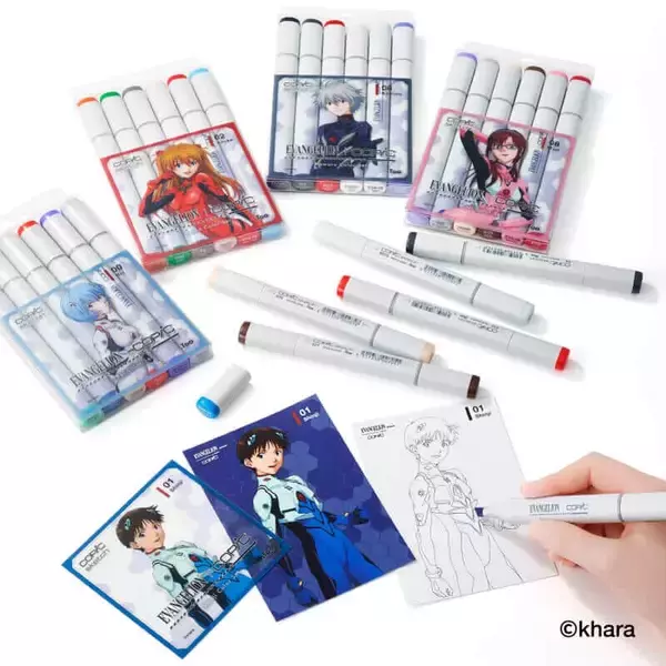 「エヴァンゲリオン」シリーズとマーカー「コピックスケッチ」コラボの画材セット