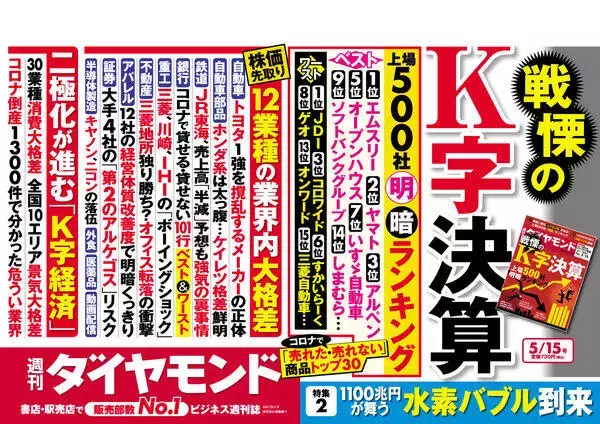 「「週刊ダイヤモンド」の特集「K字決算」って何だ？ 「東洋経済」は就活生に人気のあの業界に接近！【ビジネス誌 読み比べ】」の画像