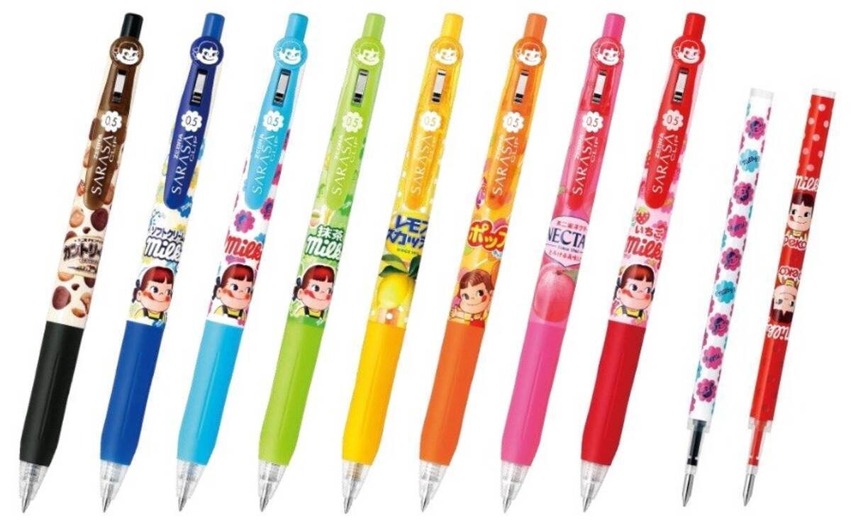 数量限定ペコちゃんボールペン...お菓子の香りもついたゼブラ「サラサ 
