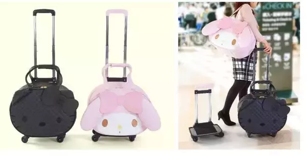 ハローキティとマイメロディの顔型トラベルバッグ 「フェイス形 