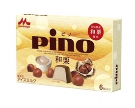 和栗アイスを栗風味チョコで包む　秋らしい「ピノ」
