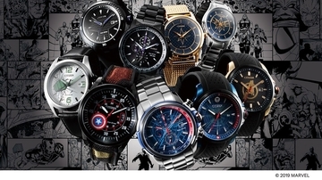 「マーベルヒーロー」象徴するモチーフやカラー採用の腕時計