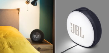 モダンなデザインのアラームクロック付き　「JBL」ブルートゥーススピーカー