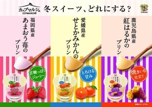 素材の個性を引き出した「カップマルシェ」　「あまおう苺」「せとかみかん」「紅はるか」