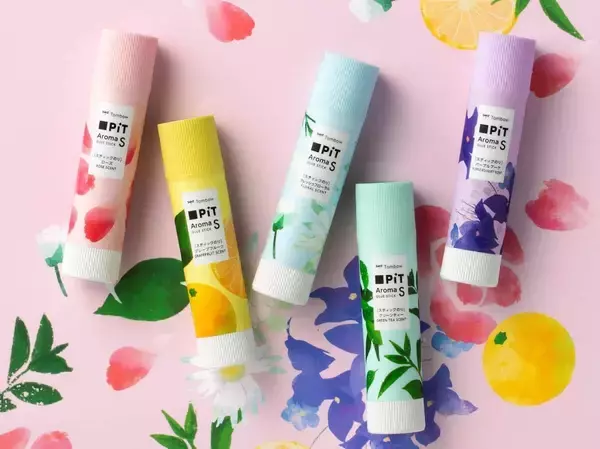 香るスティックのり「ピットハイパワーSアロマ」　新たな香り追加で5種類に