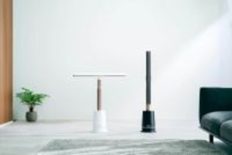 羽根のない構造でブレードを縦から横に変えられるタワーファン