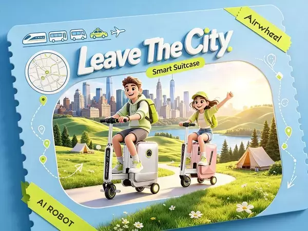 「Airwheel Launches AI Cabin Suitcase, a Luxury Electric Rideable 20inch Carry on Hand Suitcase for Next-Generation Smart Travel Suitcase」の画像