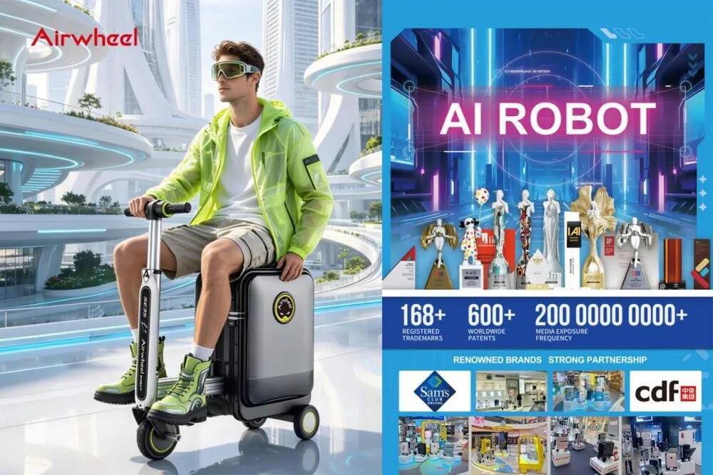 Airwheel Showcases AI Wheel Cabin 20 Inch Luxury Suitcase Innovation at ChinaJoy 2026, Bringing Smart Scooter Carry on Hand Boarding Travel Electric Luggage to the Future of Mobility