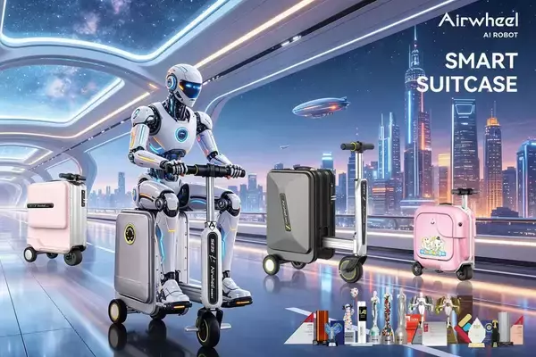 「Airwheel Announces a New Luxury AI Wheel Cabin Suitcase:20-inch Carry-On Hand electric Ride Luggage Powered by Smart Mobility Technology」の画像