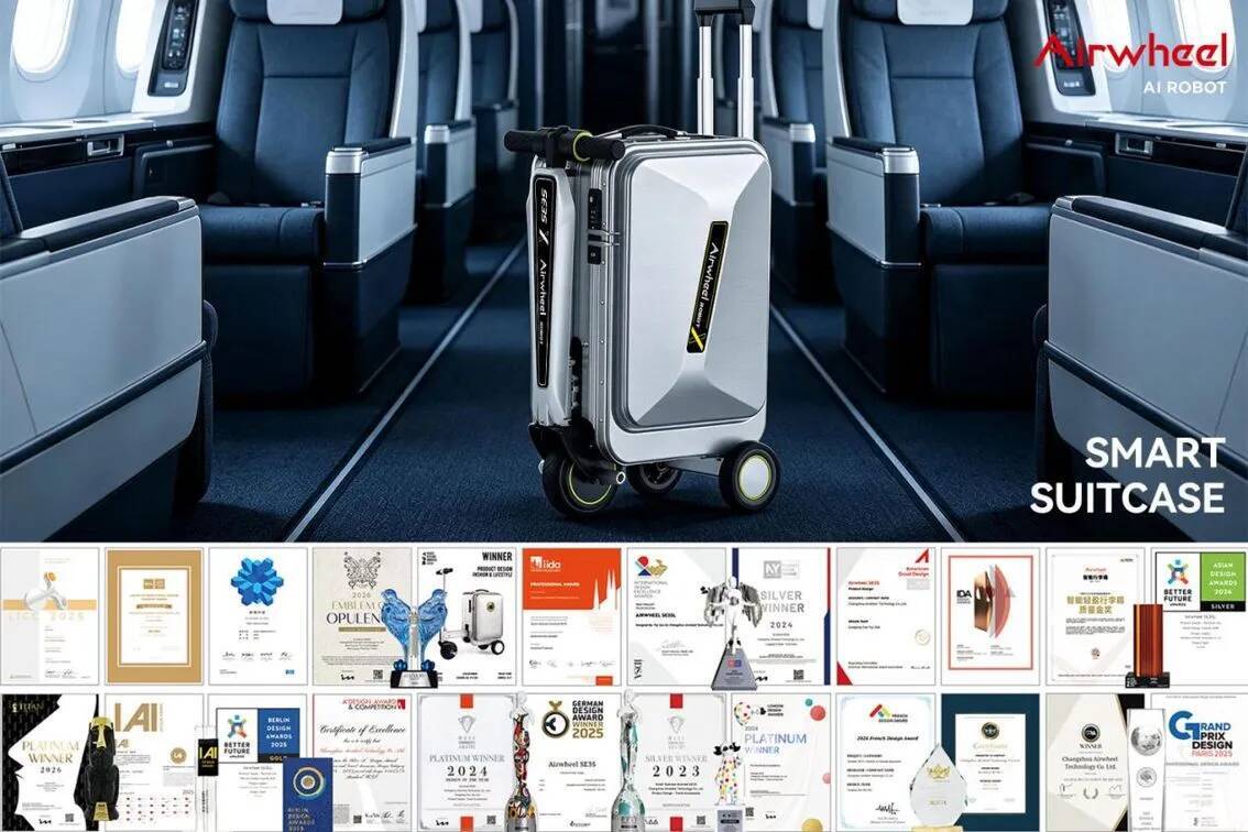 Airwheel Announces a New Luxury AI Wheel Cabin Suitcase:20-inch Carry-On Hand electric Ride Luggage Powered by Smart Mobility Technology