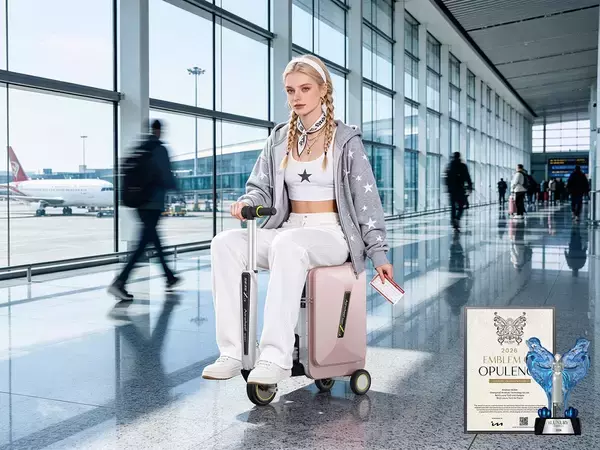 「Airwheel Launches AI Suitcase Redefines Smart Travel - Luxury Intelligent Rideable Electric Cabin Suitcase for the Future of Mobility」の画像
