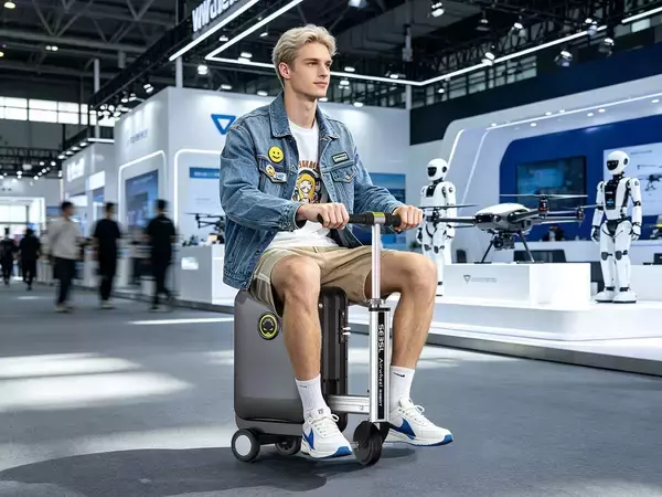 「Airwheel Launches AI Suitcase Redefines Smart Travel - Luxury Intelligent Rideable Electric Cabin Suitcase for the Future of Mobility」の画像