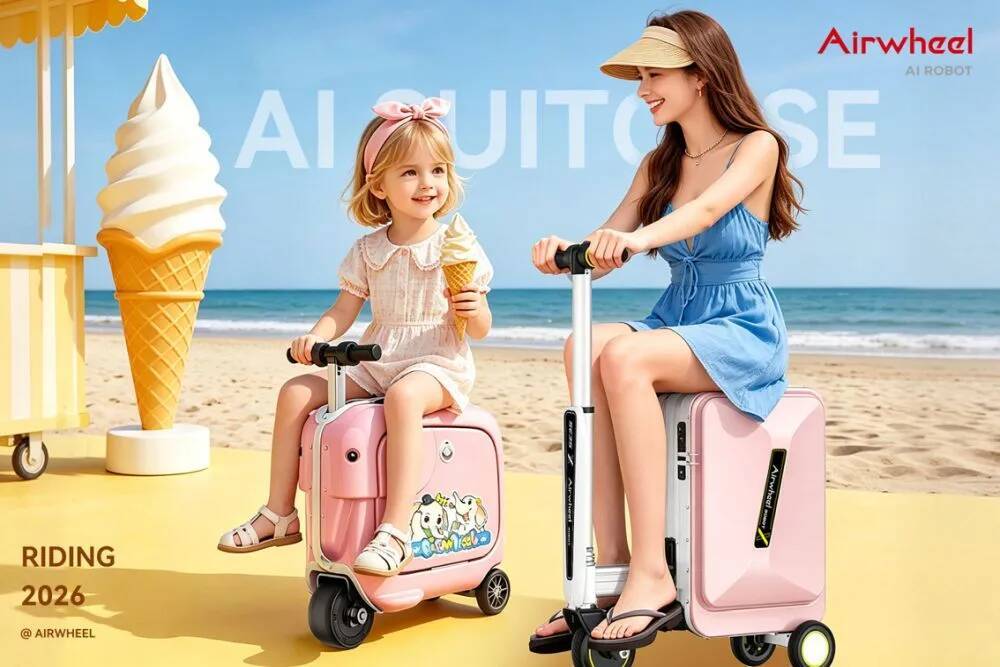 Airwheel Unveils Luxury Robot Suitcase, a 20 Inch Rideable Electric Cabin Ai Wheel Hand Luggage for Modern Travelers