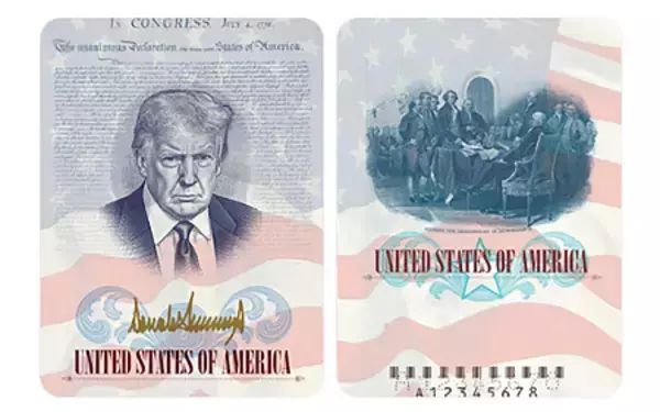 米旅券にトランプ氏肖像
