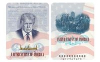 米旅券にトランプ氏肖像