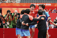 若き日本、ついに中国撃破＝張本智２勝、最後は松島―アジア大会・卓球男子