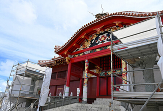 首里城「大龍柱」を報道公開＝１９年火災で焼失、進む再建―那覇