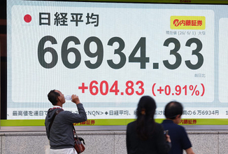 東京株、一時６万７０００円台