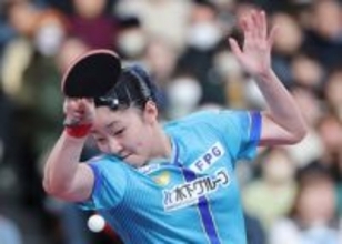 決勝の張本美　全日本卓球