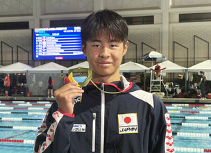 １７歳小島夢貴が２００背Ｖ＝光永翔音、１００バタで４位―パンパシ水泳