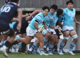 筑波大、素早く展開＝関東大学ラグビー