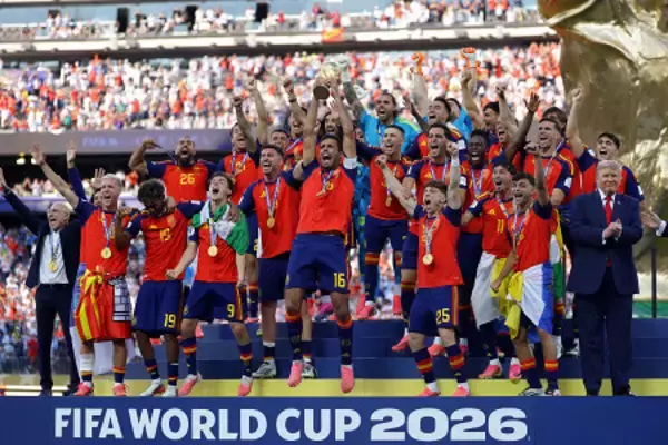 歓喜するスペイン代表ら　Ｗ杯サッカー
