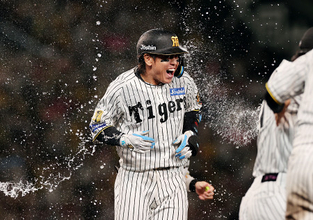 祝福される梅野　プロ野球