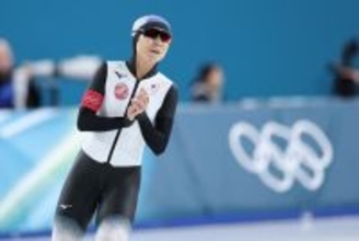 滑走を終えた高木　五輪