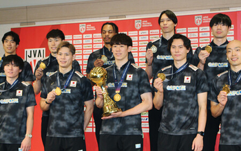 石川祐希、五輪切符に喜び＝男子日本代表が会見―バレーボール