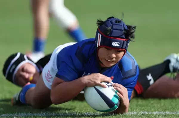 田村のトライ　高校ラグビー