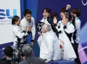 喜ぶ三浦、木原組　五輪