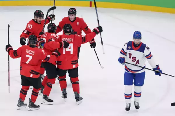 喜ぶカナダ選手　五輪