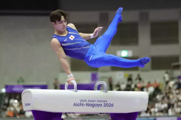 体操個人総合の岡のあん馬　アジア大会