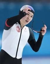 滑走を終えた堀川　五輪