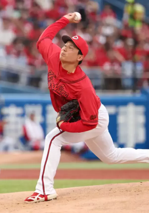 広島の栗林、好投も援護なく＝プロ野球